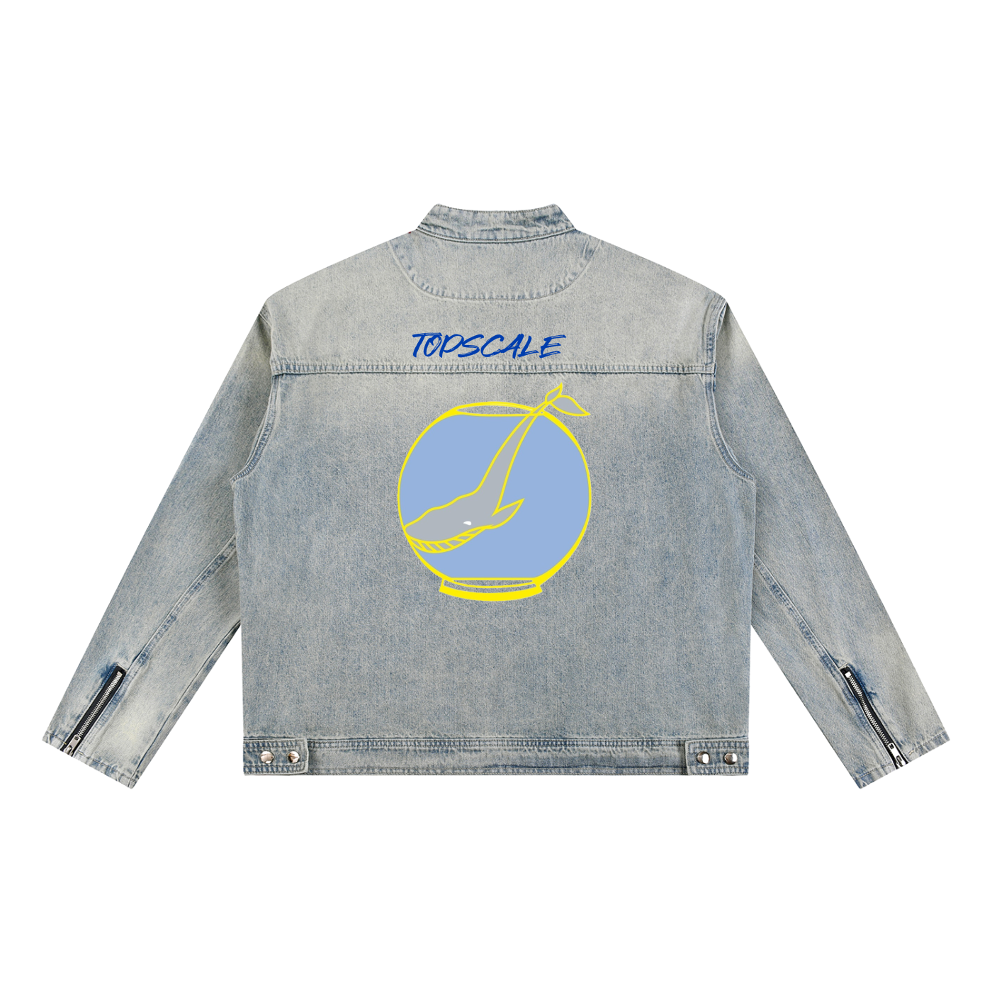 Topscsle Mens Wash Zip Denim Jacket