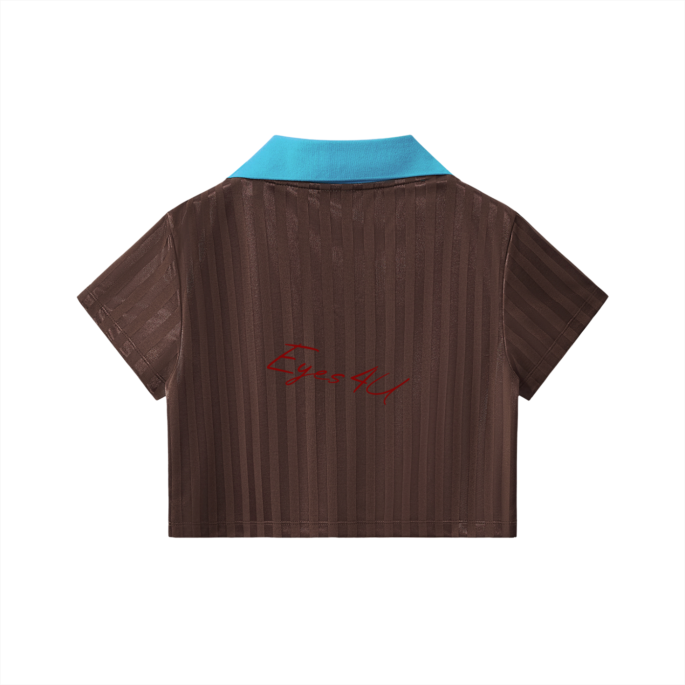 Contrast Collar Striped Cropped Jersey