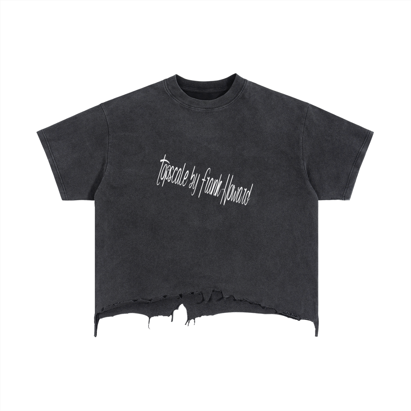 Vintage Wash Boxy Distressed Hem T-Shirt