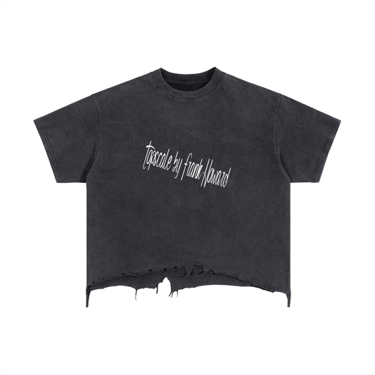 Vintage Wash Boxy Distressed Hem T-Shirt