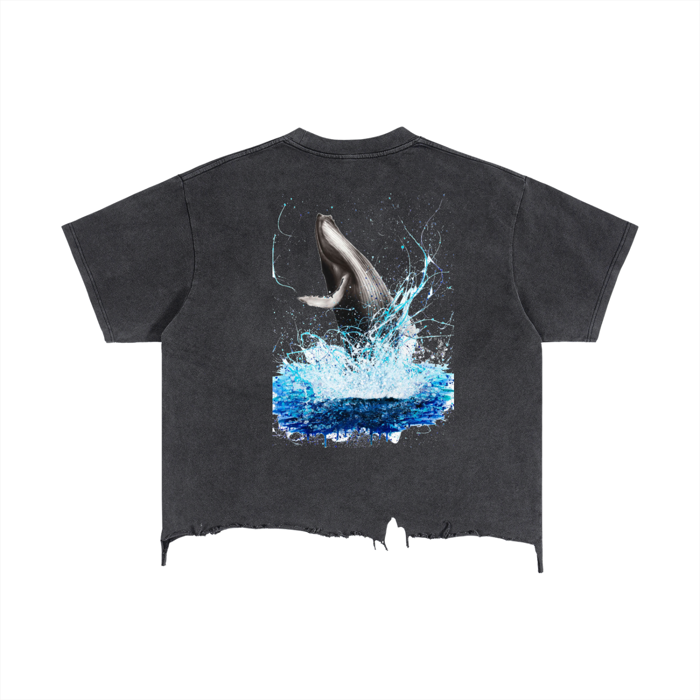 Vintage Wash Boxy Distressed Hem T-Shirt