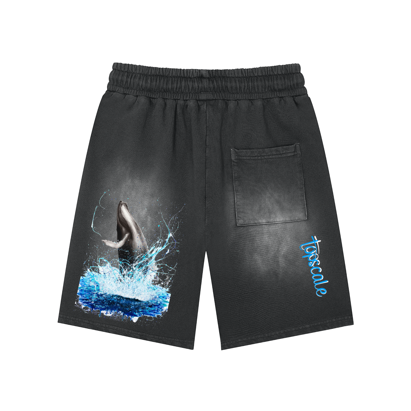 Topscale by frank howard Rectangle Patch Monkey Washed Shorts
