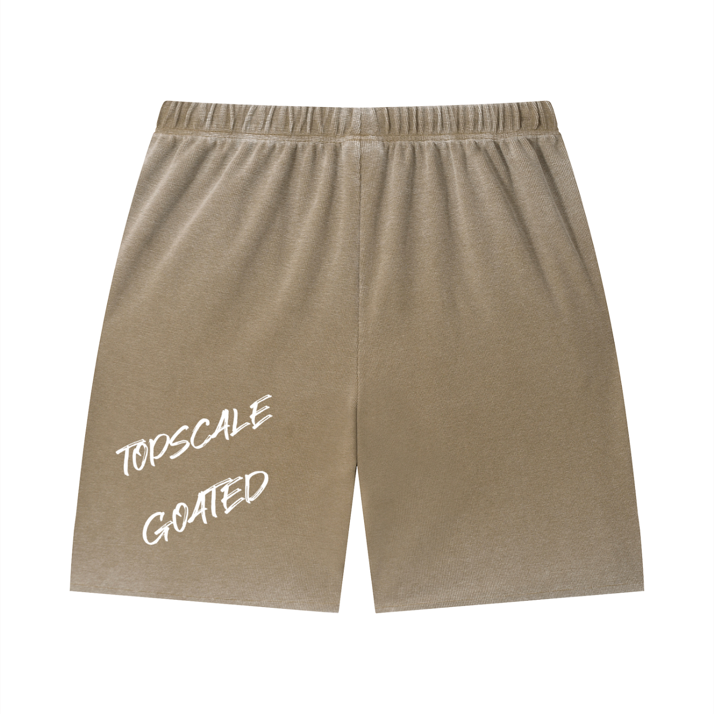 Unisex Vintage Wash Sunfade Waffle Raw Hem Shorts