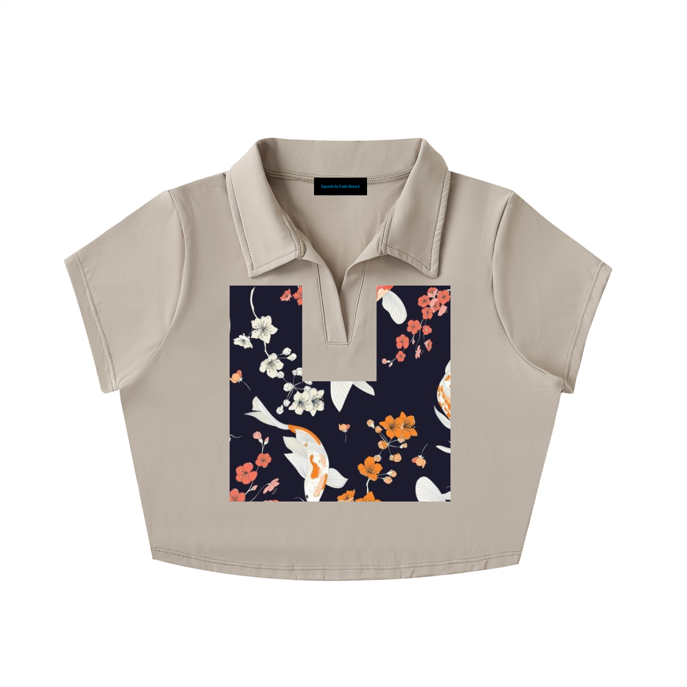 Topscale lady V-Neck Lapel Crop Top