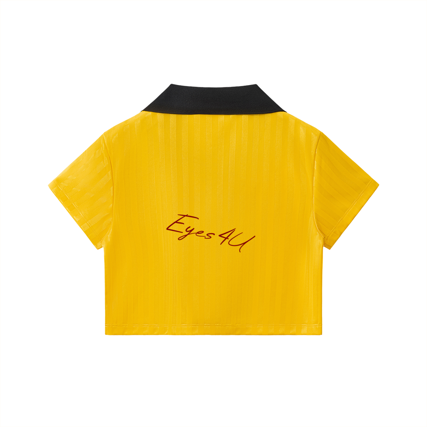 Contrast Collar Striped Cropped Jersey