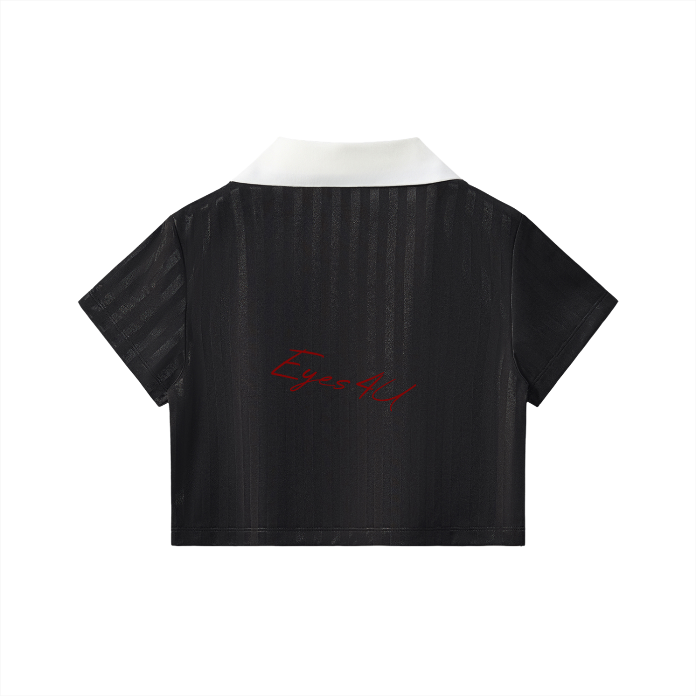 Contrast Collar Striped Cropped Jersey