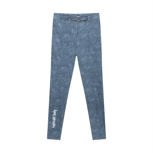 Topscale lady Women's Faux Denim Zip-Fly Leggings