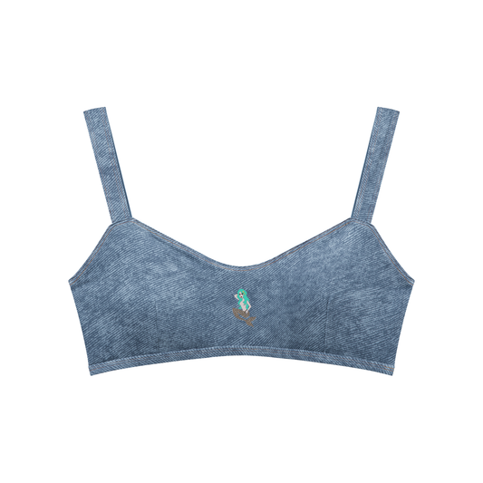 Topscale lady Women's Faux Denim Sports Bra