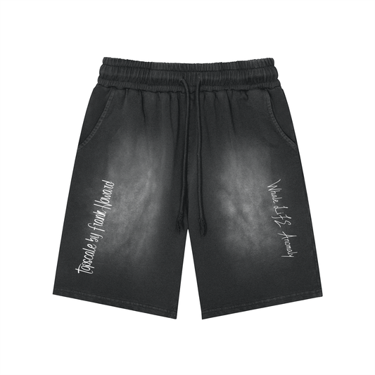 Topscale by frank howard Rectangle Patch Monkey Washed Shorts