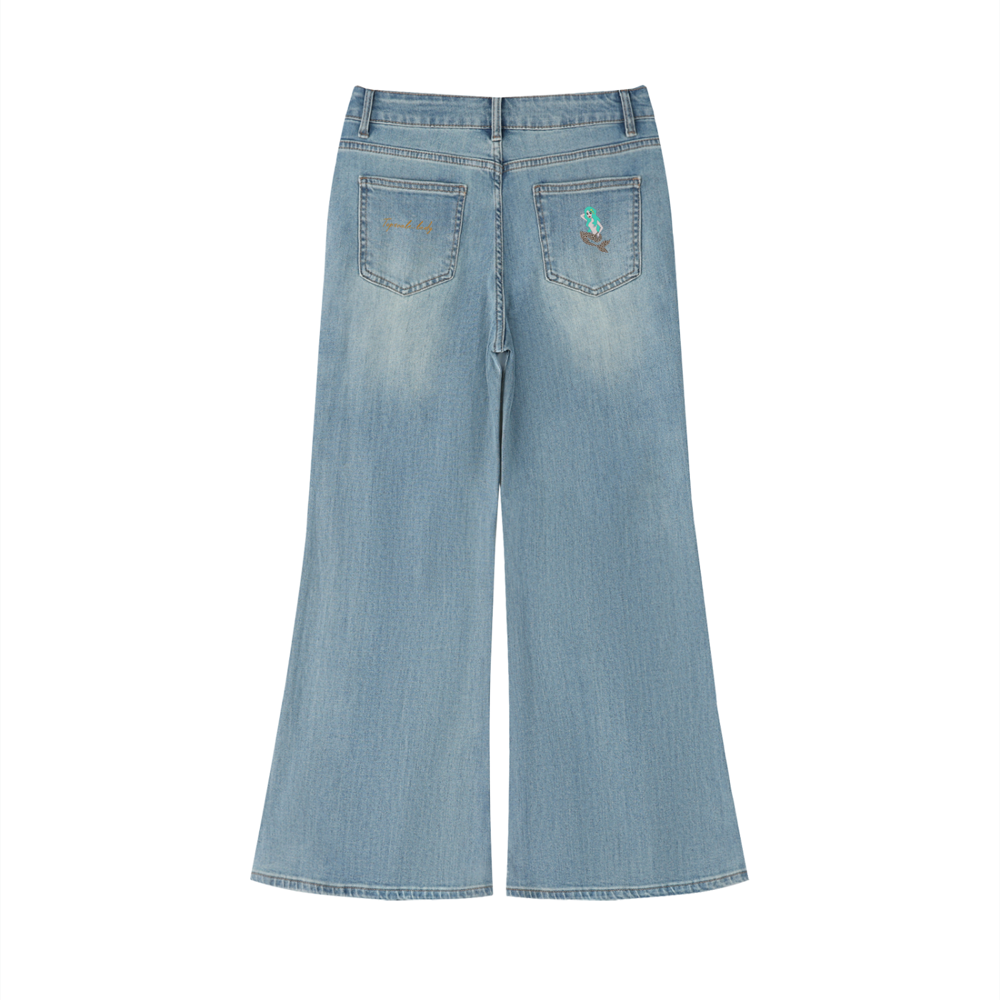 Topscsle lady Women's Vintage Wash Flared Leg Jeans