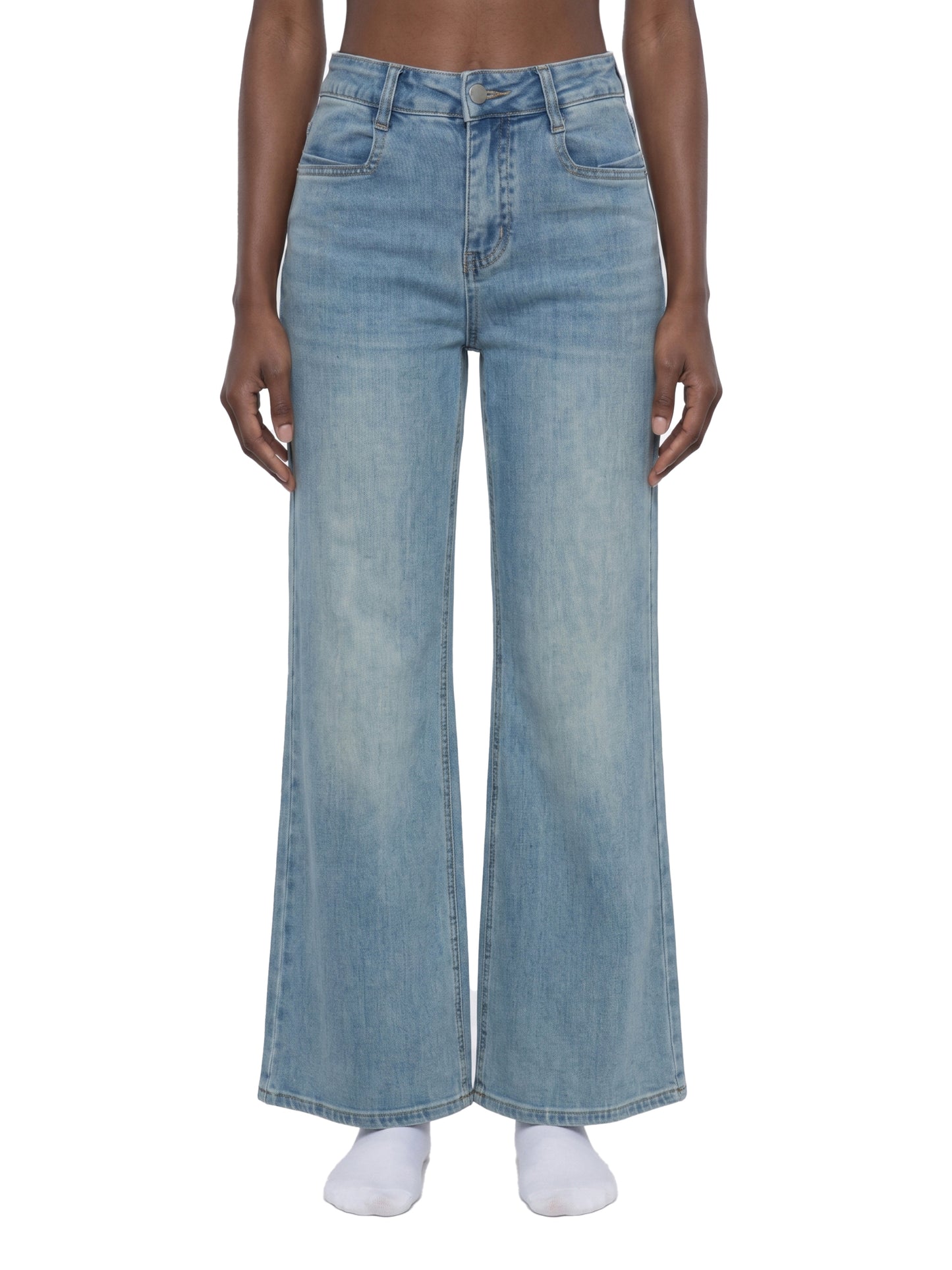 Topscsle lady Women's Vintage Wash Flared Leg Jeans